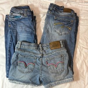 Limited too size 12r girls jeans lot 3 items